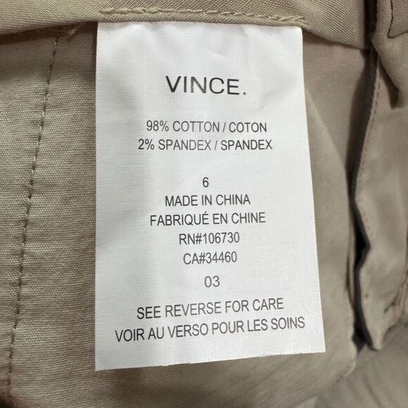 Vince khaki green flat front chino pant size 6 - Picture 7 of 7